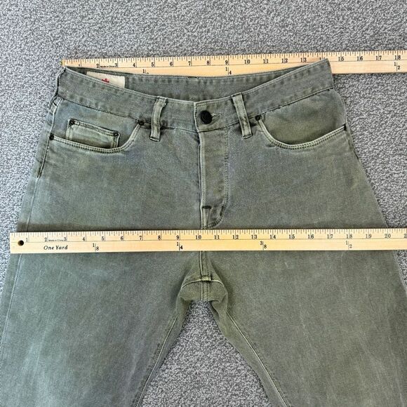 Shockoe Atelier Slim Earthwood Button Fly Jeans Khaki Green Gray 29 - Picture 10 of 11